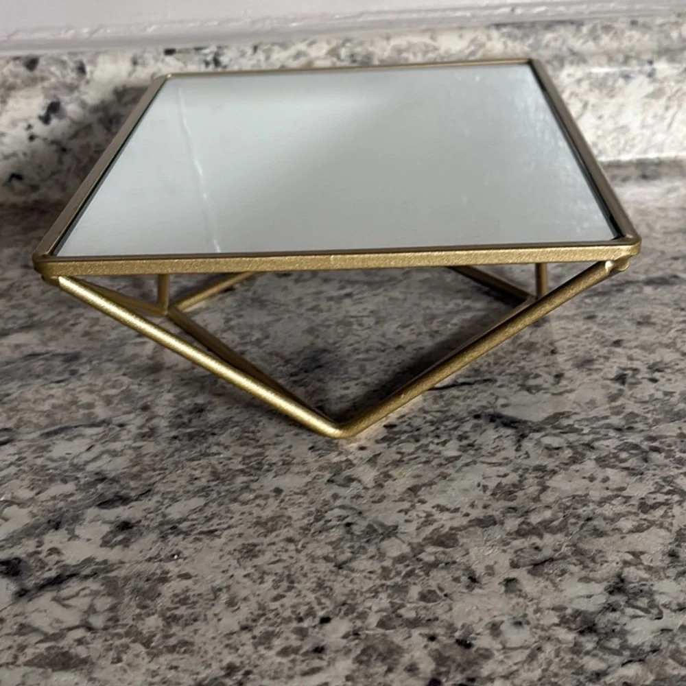 Gold Rectangular Tilt Vanity Mirror